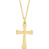 14K Yellow Cross 18" Necklace